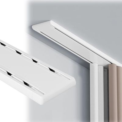2-Track Ceiling-Mount Curtain Track, 6.6 ft, White Aluminum