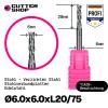 Cuttershop CNC Router Bit for Steel & Stainless Steel, Up-Cut, 2-Flute, TiAlN-Coated, HRC65 | SU Series D6.0 x 6.0 x L20/75 view 2
