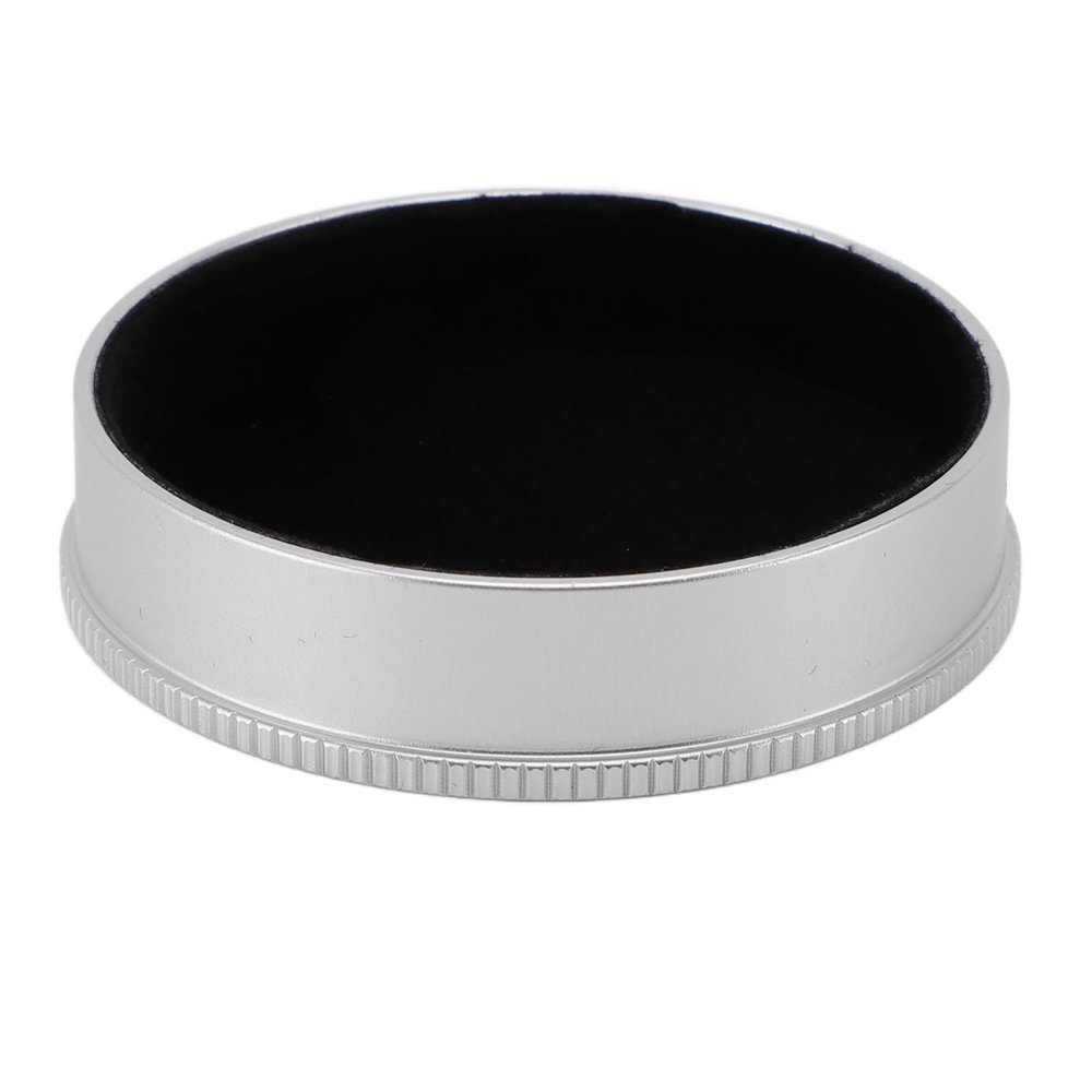 Annadue Lens Cap for Canon Cameras, Aluminum Alloy Lens Cover with Soft Lining, Storage Pouch and Anti-Loss Strap (Silver)