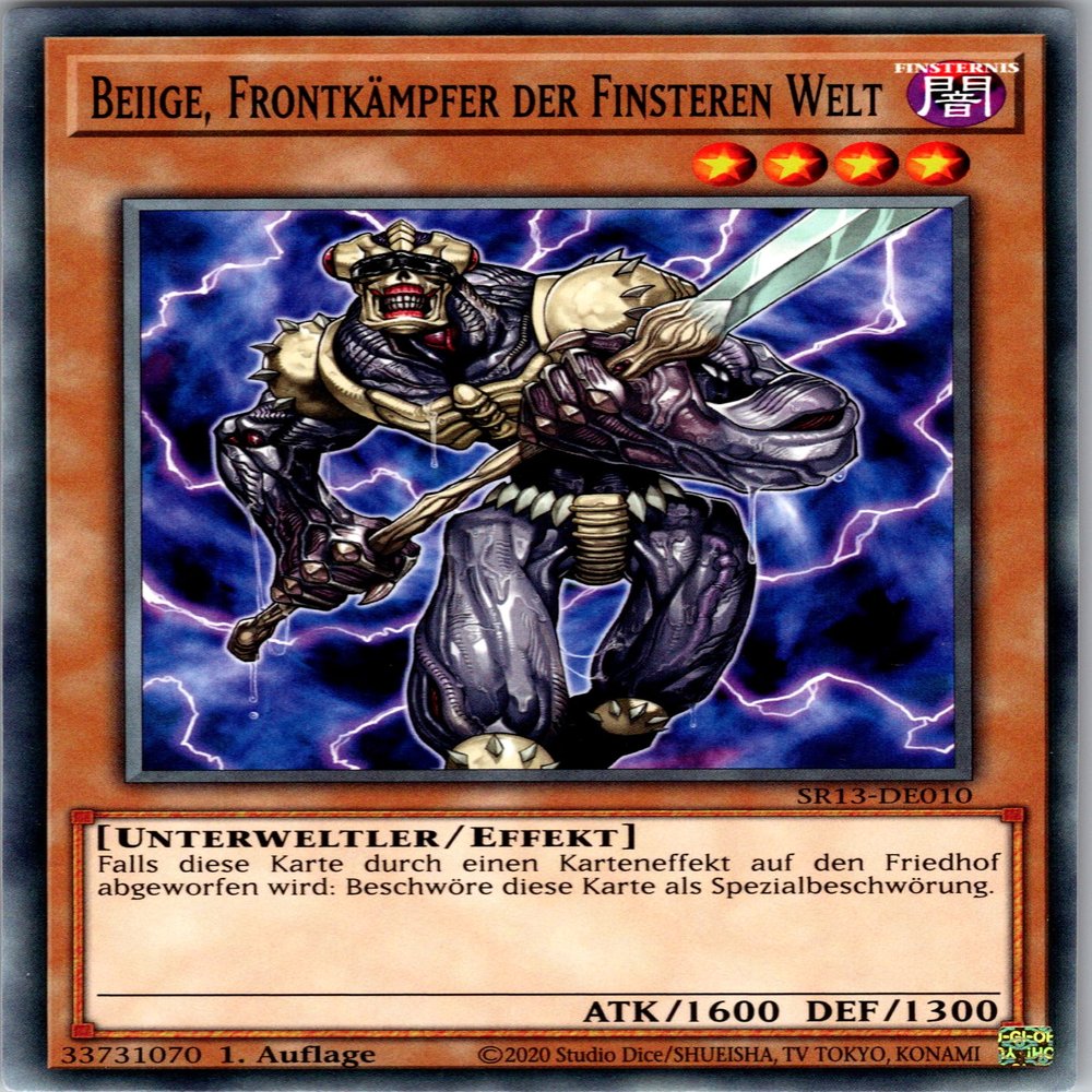 Beiige, Vanguard of Dark World - SR13-DE010 - Common - 1st Edition - German - Yu-Gi-Oh! Structure Deck: Dark World - with RC Field Center
