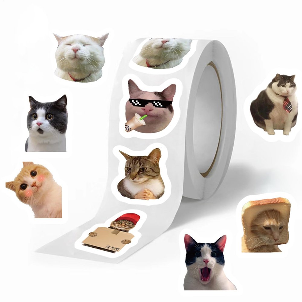 Mimoqk Cat Meme Stickers, 500 Pack