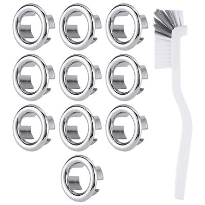 10-Piece Sink Overflow Cover Set with Cleaning Brush