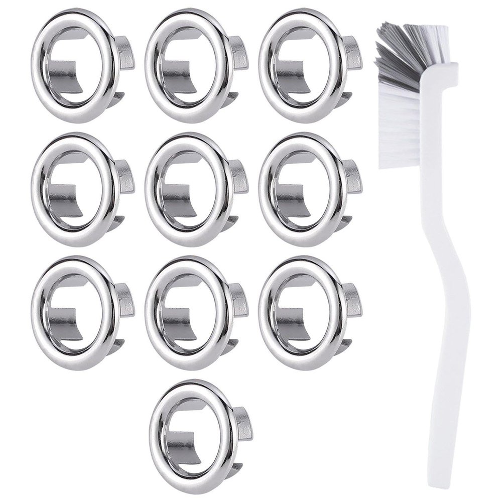 10-Piece Sink Overflow Cover Set with Cleaning Brush