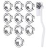 10-Piece Sink Overflow Cover Set with Cleaning Brush view 1