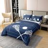 Homemissing Boys' Lacrosse 100% Cotton Bedding Set, 200 x 200 cm, Navy Blue Sports-Themed Duvet Cover for Kids' Rooms view 2