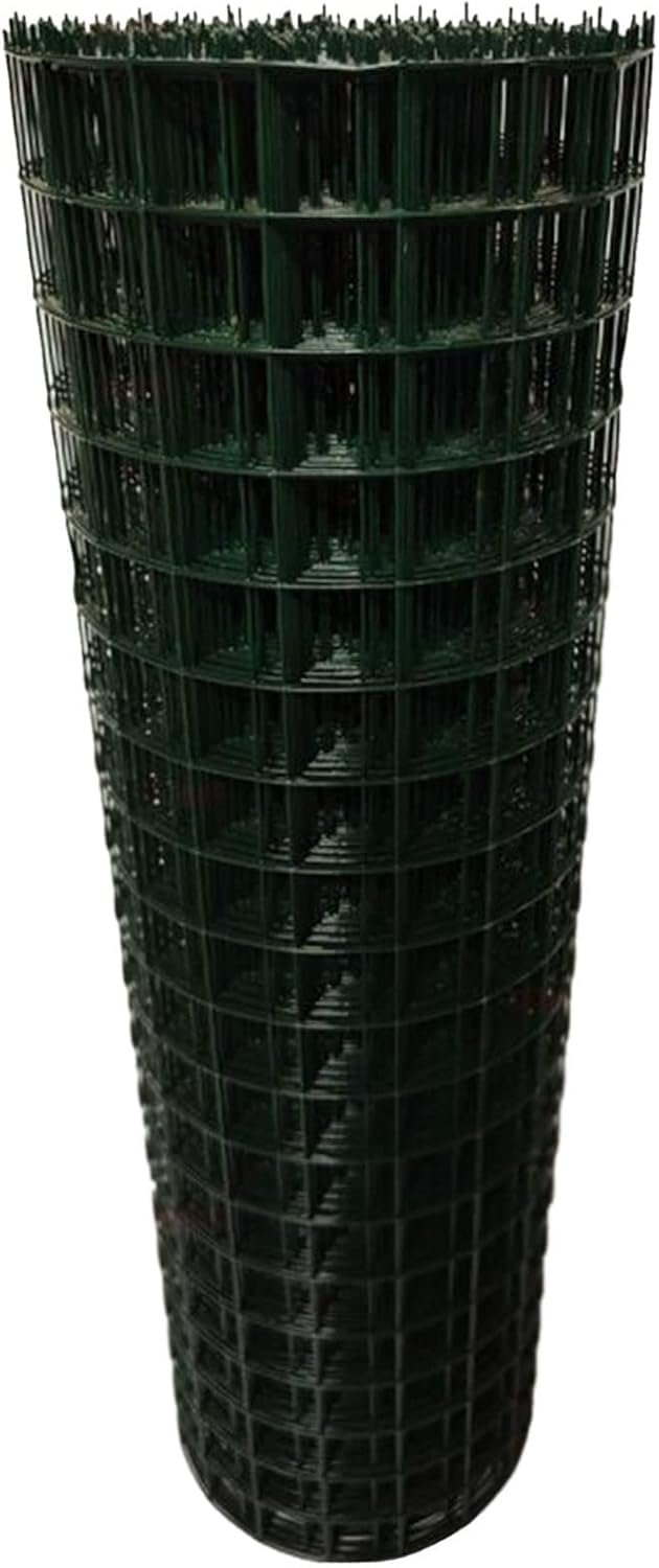 Green PVC-Coated, Galvanized Wire Mesh Fence Roll, Rust-Resistant, 2.3 mm Wire, 1.2 m High