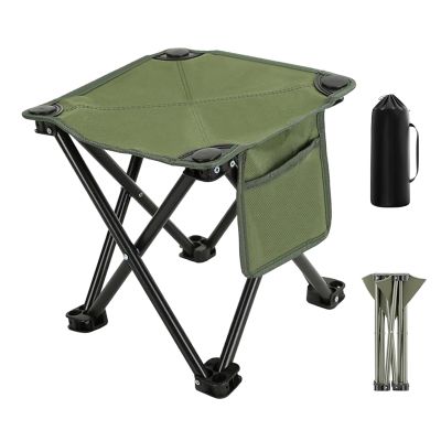Compact, Lightweight Folding Camping Stool with Non-Slip Base
