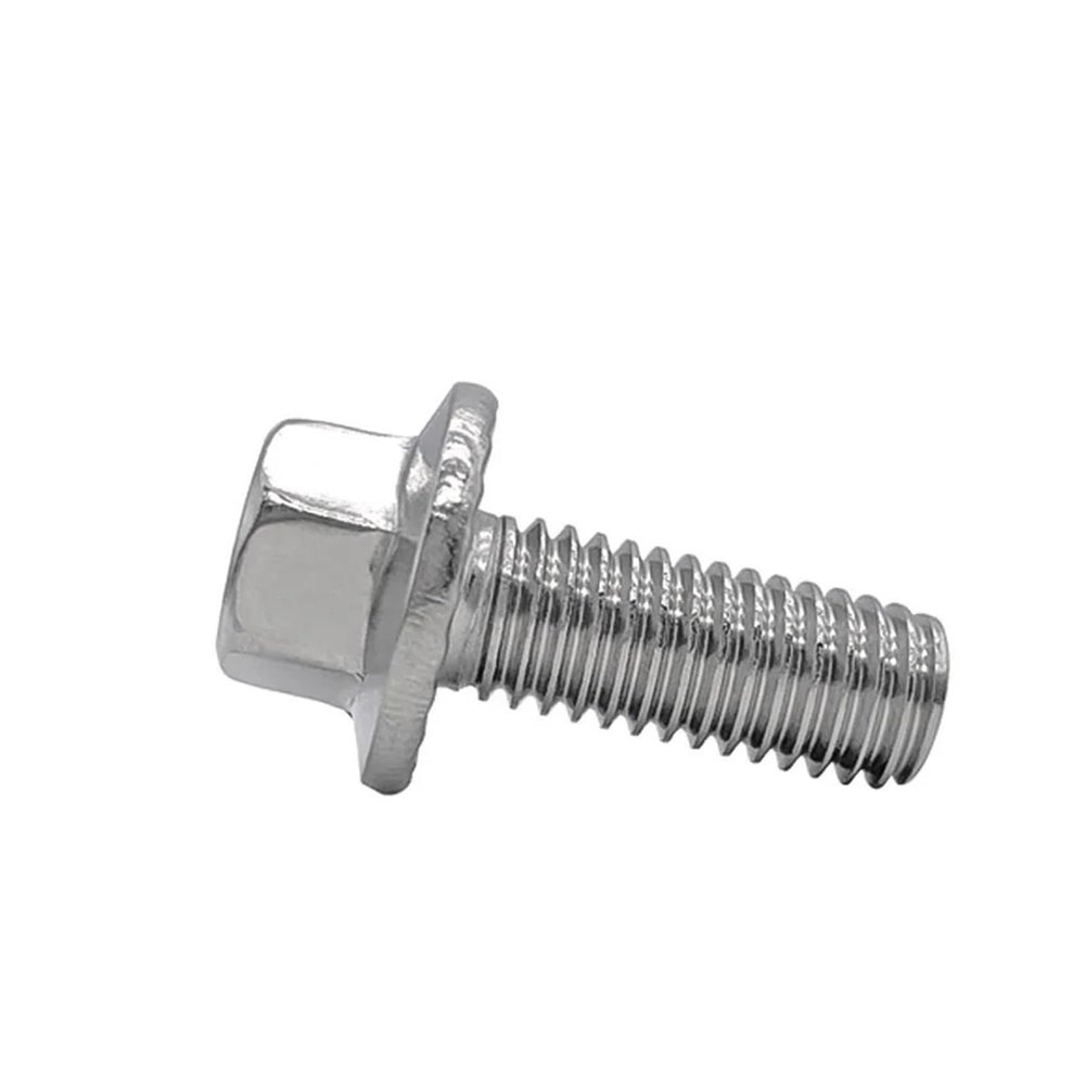 DeVow UNC 1/4-20, 5/16-18, 3/8-16 304 Stainless Steel Hex-Head Serrated Flange Screw with Hex Washer (1/4-20 x 3/4 in, 10 pcs)