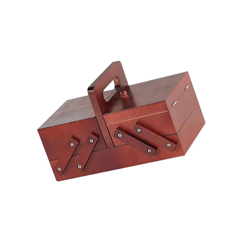 BOJHGO Foldable Sewing Box, Red