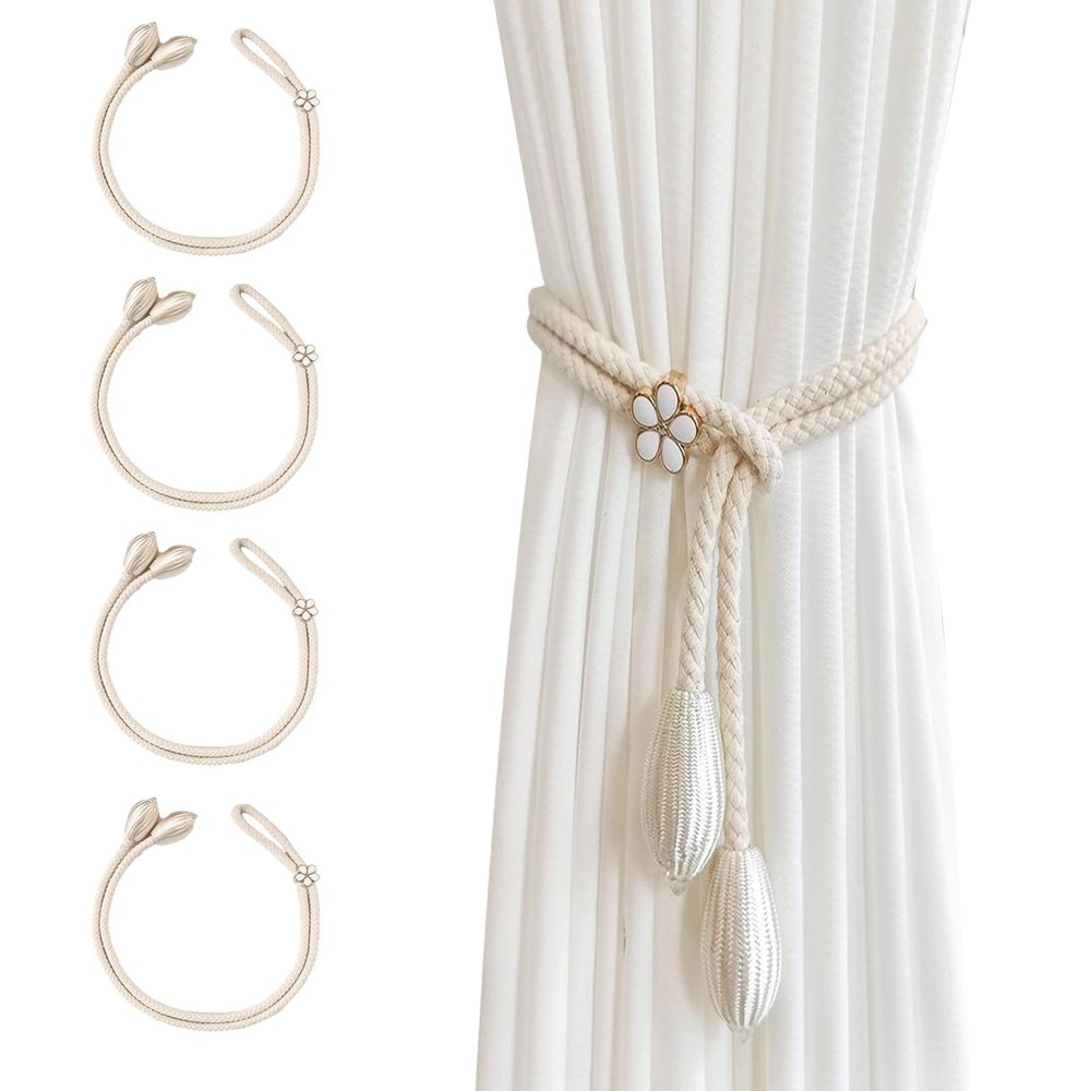 Curtain Tiebacks Cotton Cord - 4 Pack