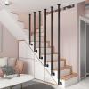 Custom Black Wrought-Iron Square-Tube L-Shaped Safety Railing for Children, Indoor Villas, Lofts, and Apartments (190) view 2