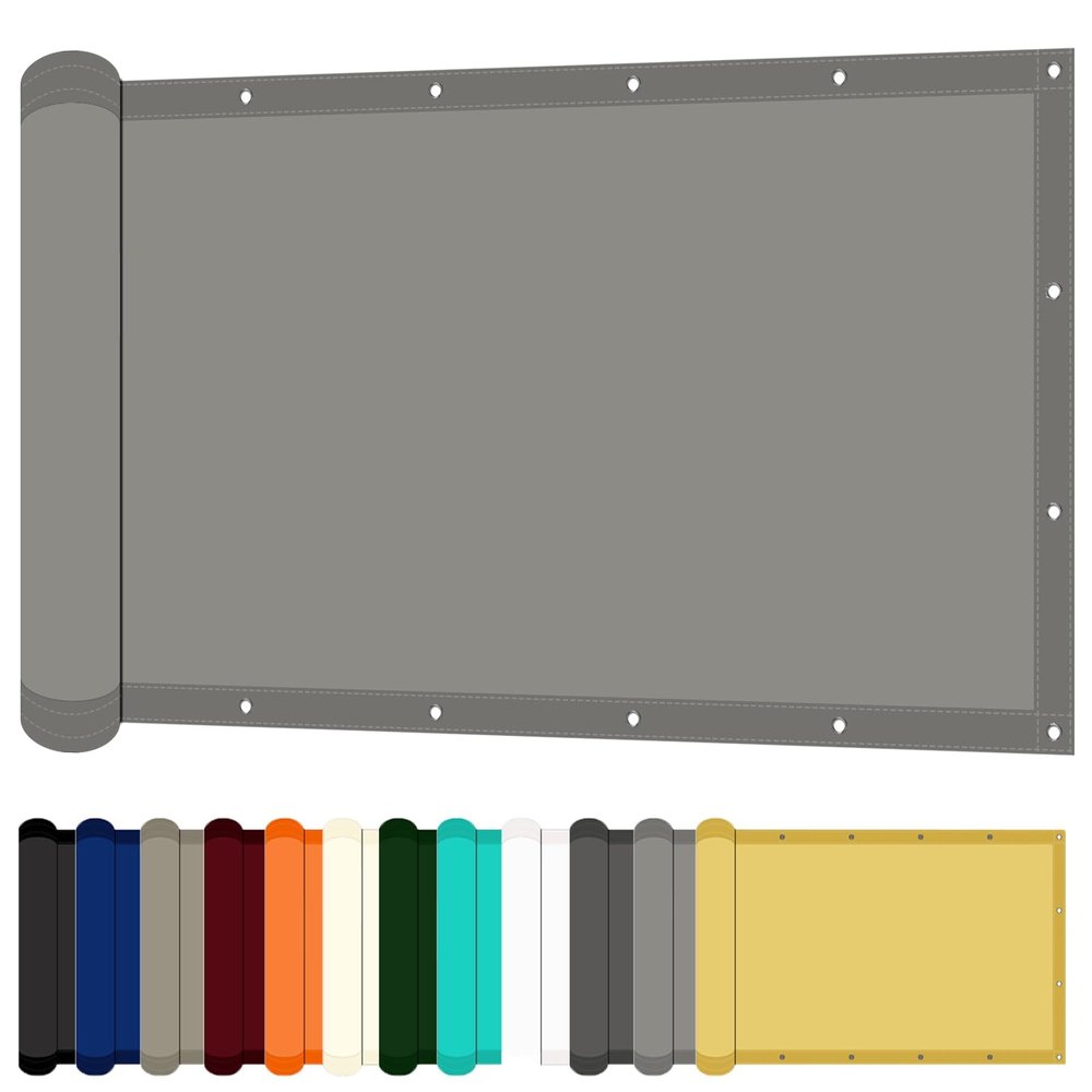 Rectangular Shade Sail 100 x 1000 cm, UV Protection, Premium PES Polyester, Light Gray