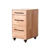 Compact Wooden Under-Desk Filing Cabinet with Low Drawer, Natural Finish view 1