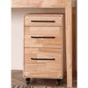Compact Wooden Under-Desk Filing Cabinet with Low Drawer, Natural Finish view 2
