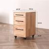 Compact Wooden Under-Desk Filing Cabinet with Low Drawer, Natural Finish view 3