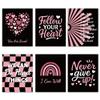 GOMAKERER 6-Piece Black and Pink Quote Poster Set view 1