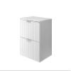 3xE Living White Vanity Cabinet, 60 x 57 x 46 cm, Silver Handle + Countertop view 1