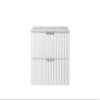 3xE Living White Vanity Cabinet, 60 x 57 x 46 cm, Silver Handle + Countertop view 2