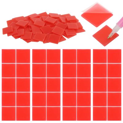 Notoke 80 PCS Diamond Painting Wax Red - 2x2cm Adhesive for Diamond Painting Pens