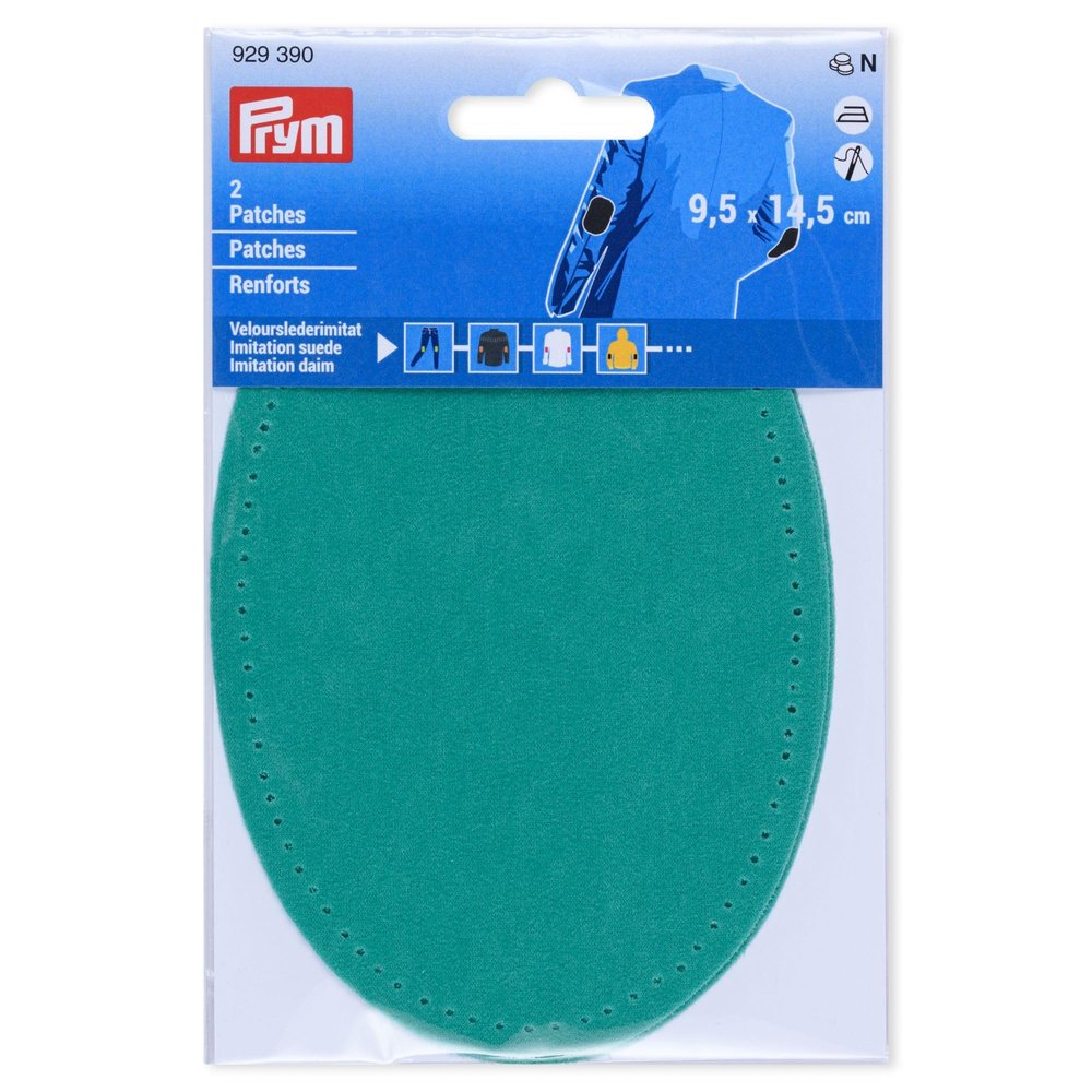 Prym 929390 Velour Imitation Patches, Iron-On, 9.5 x 14.5 cm, Mint