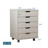 Wooden Filing Cabinet with 5 Drawers and Casters view 3