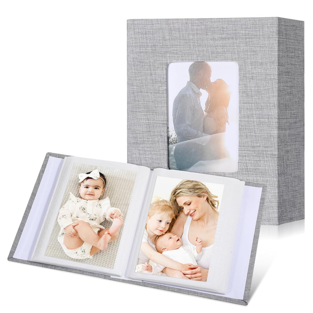 Photo Album 10x15cm, Linen Cover with Front Window