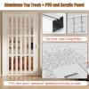 White Custom-Size PVC Folding Sliding Door, Complete Interior Door Set, 220 x 140 cm view 3