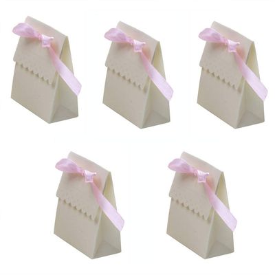 Candy Box for Weddings with Ribbon, Pink, 5 Pieces
