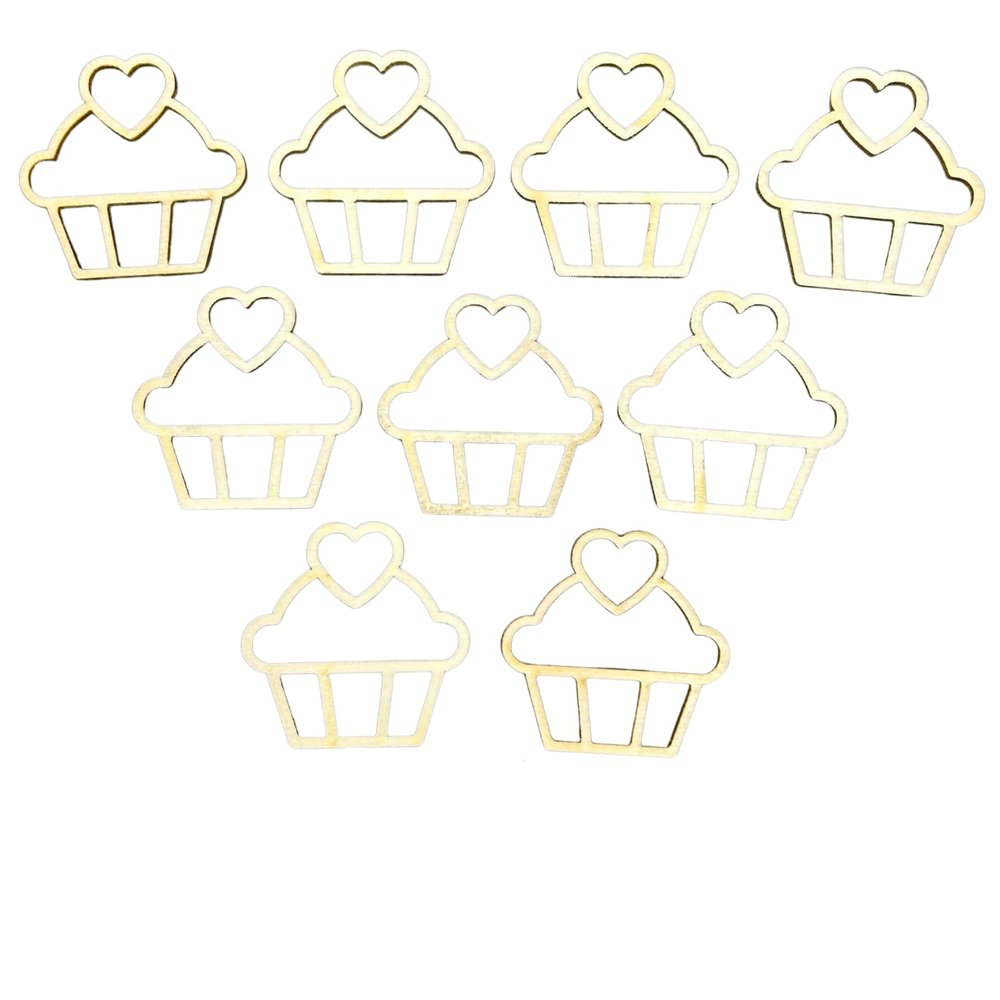 9 Pcs Wooden Cupcakes