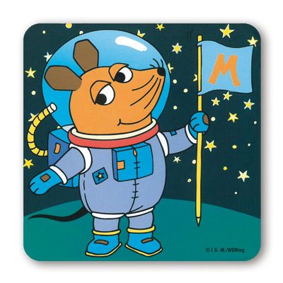 Logoshirt The Show with the Mouse | Mouse I Astronaut | Coaster | Cork | 10x10cm