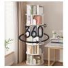 DUANHOZ Modern Rotating Bookshelf with Large Storage, White view 1