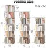 DUANHOZ Modern Rotating Bookshelf with Large Storage, White view 2