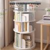 DUANHOZ Modern Rotating Bookshelf with Large Storage, White view 4