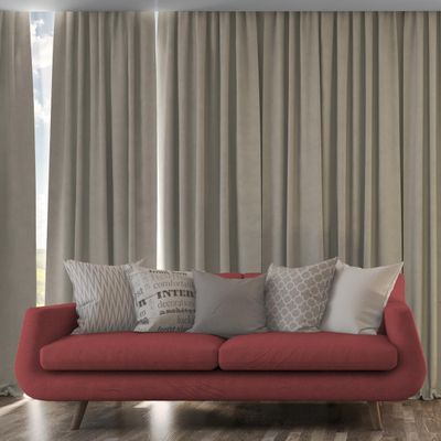 BN Curtains Blackout Thermal Curtain, Beige, with Gather Tape, 270 x 900 cm