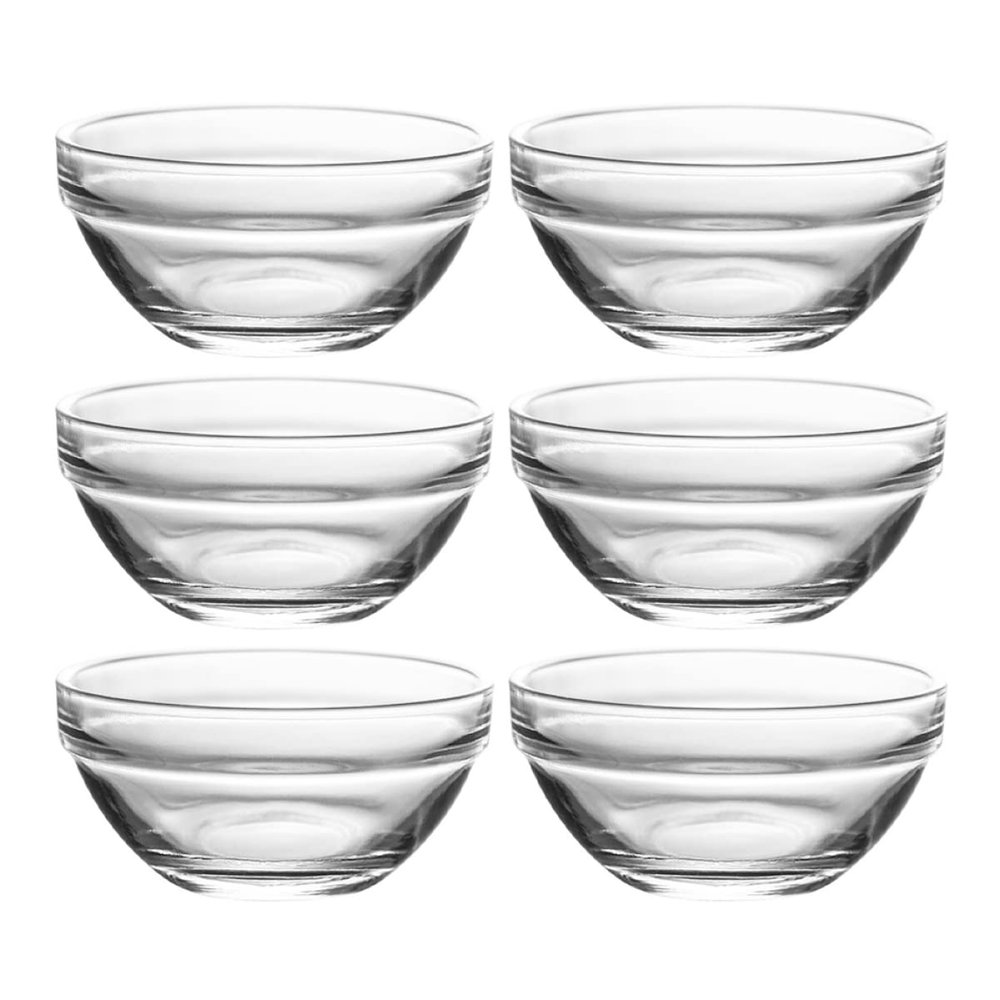 VERDANVERSE 6-Piece Stackable Glass Dessert Bowls for Pudding and Snacks, Heat-Resistant and Elegant
