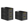 PROREGAL SuperSaver Set of 4 Eurobox NextGen Color | HxWxD 22x40x60 cm | 44 L | Yellow Open Handles | Reinforced Base | Black view 3