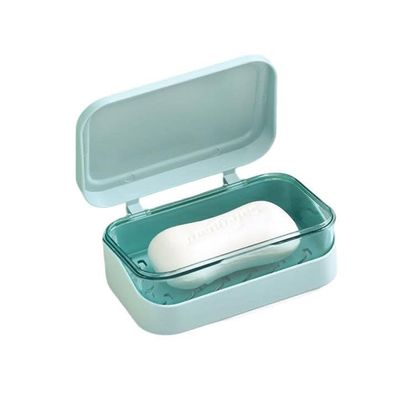 2-Layer Soap Dish with Lid, Portable Soap Box