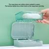 2-Layer Soap Dish with Lid, Portable Soap Box view 3