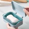 2-Layer Soap Dish with Lid, Portable Soap Box view 4