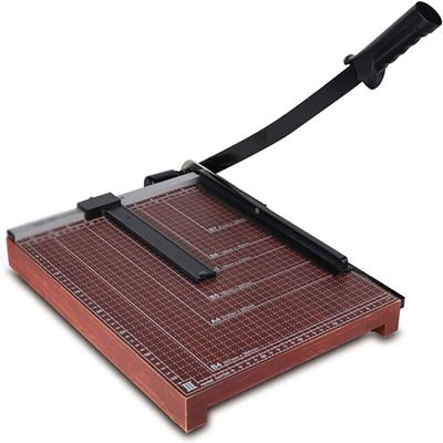 Paper Cutter with Handle, Manual A4 Paper Trimmer, Grid Guillotine for Coupons, Labels, Cardstock and Photos