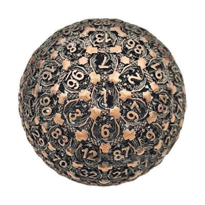 Heavy 100-Sided RPG Metal Die, Precision-Numbered Solid D100, 1.97 x 1.97 Inches