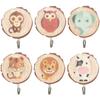Shuqio 6-Piece Wooden Wall Hooks with Animal Design view 1