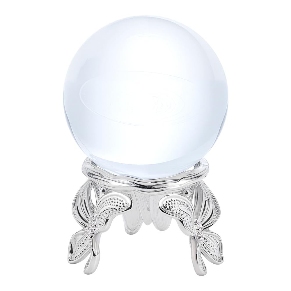 CRAFTYMELODY Metal Butterfly Crystal Ball Display Stand