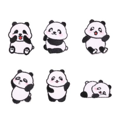 Set of 6 Cartoon Panda Theme Patches