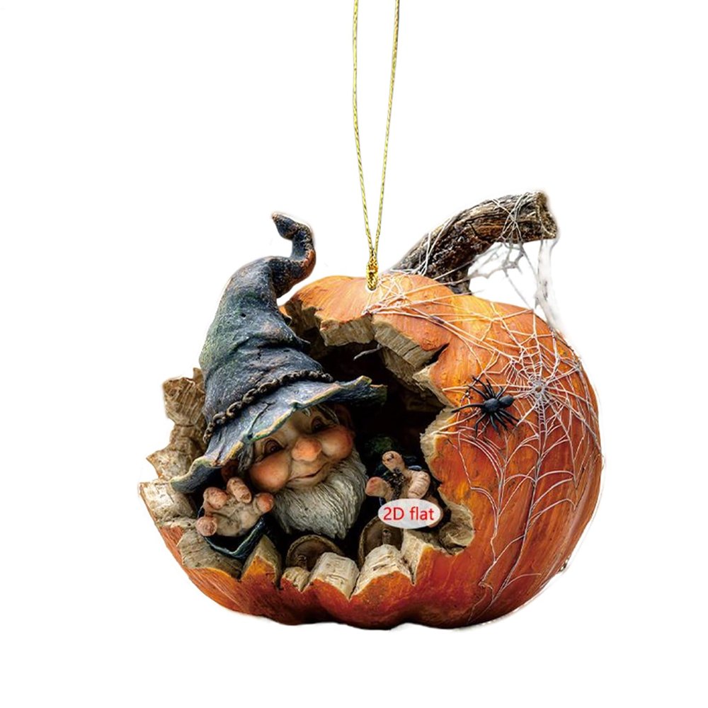 Halloween Gnome Pumpkin Ornaments