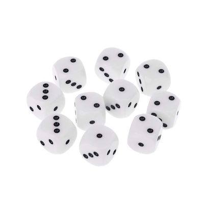 SLXLYH 10-Piece 16 mm D3 Six-Sided Dice Beads for Dungeons & Dragons and RPGs, Poly Desktop Game Tray