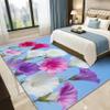 TerroVee Floral Washable Rug, Colorful Botanical Rug 80 x 150 cm, Light Blue, Non-Slip, Easy-Care, Blue Pink Purple view 4