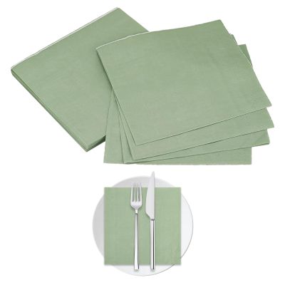 60 Sage Green Napkins, 2-Ply Eucalyptus Napkins for Weddings, Parties, Birthdays
