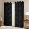 Homemissing Black Damask Gothic Skull Curtains, 2 Panels, 175 x 140 cm view 2