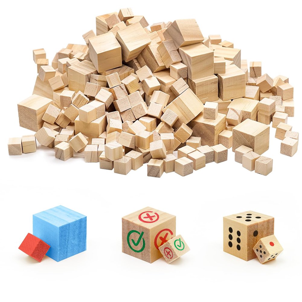 260 Small Wooden Cubes for Crafting